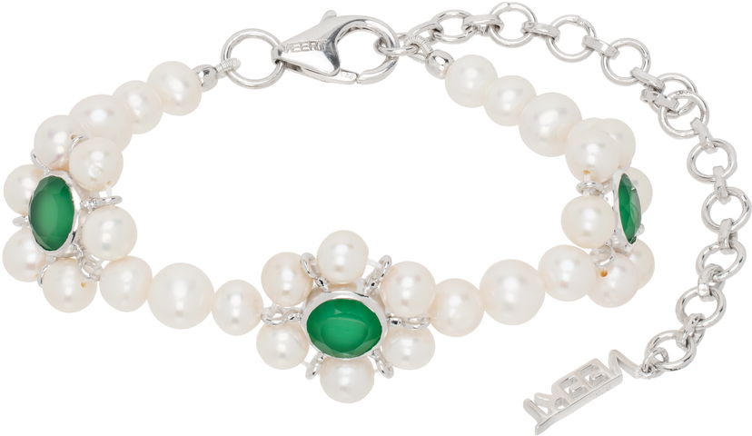 Rannerengas VEERT Trio Flower Pearl Bracelet Metallinen | JLG0016-WG