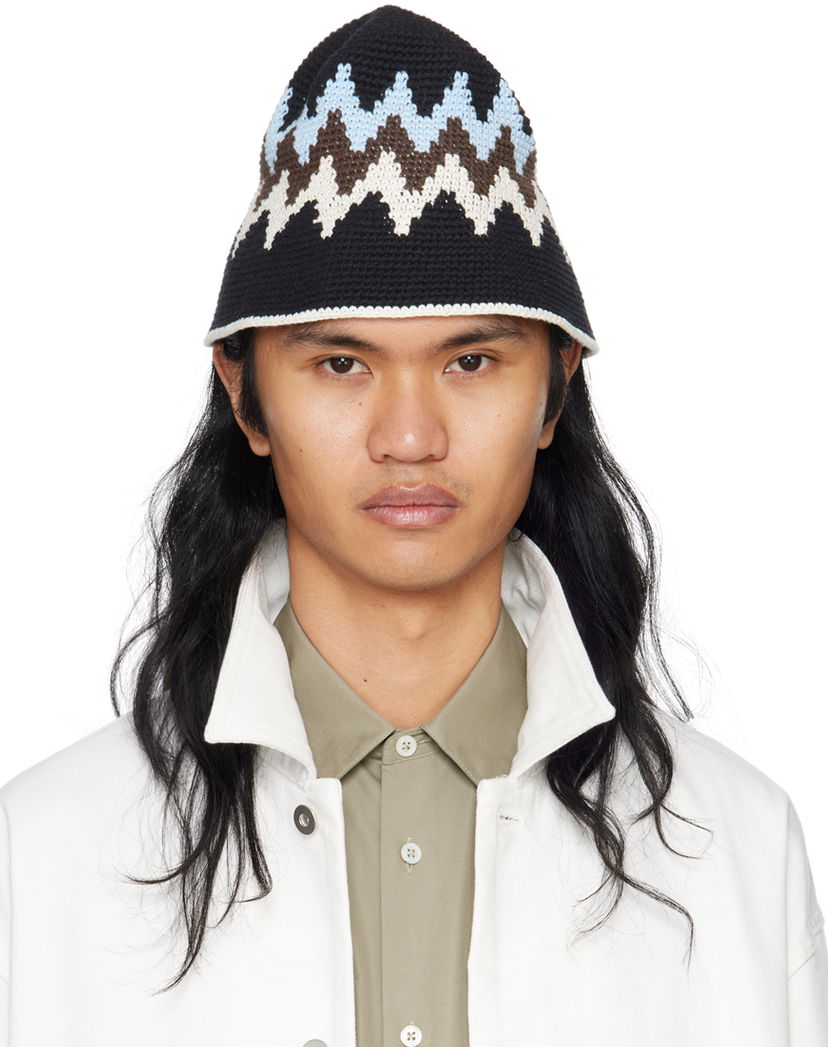 Hattu Jil Sander Crochet Bucket Hat Musta | J47ZZ0112_J15412