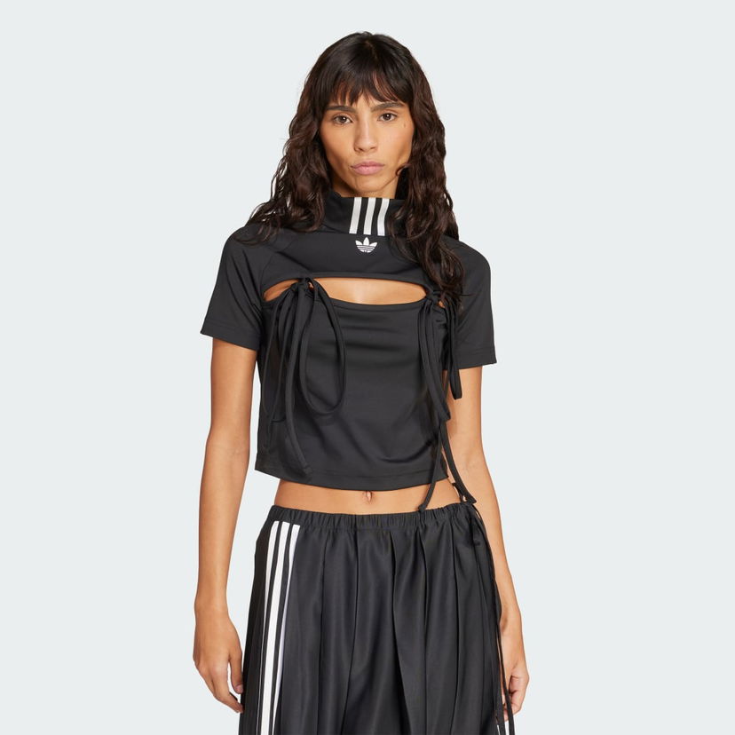Crop top adidas Performance Cutout Tie Detail Crop Top Musta | JX2537