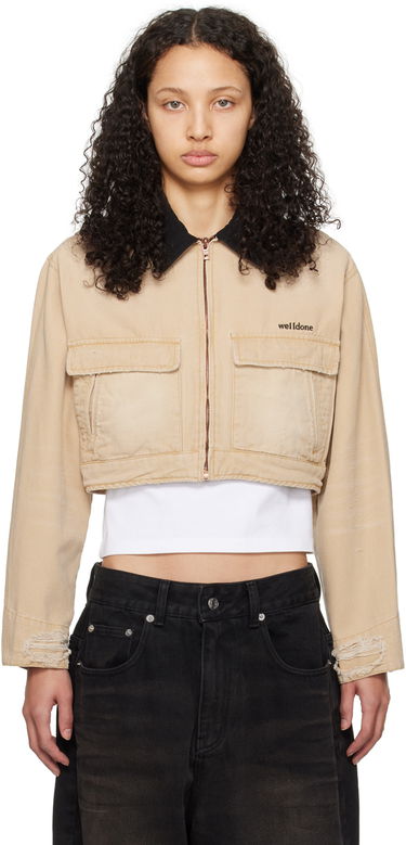 Takki We11done We11done Distressed Cropped Jacket Beige | WD-DJ0-24-309-W-BG, 0