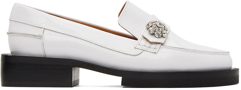 Tennarit ja kengät GANNI Jeweled Patent Leather Platform Loafers Valkoinen | S2014