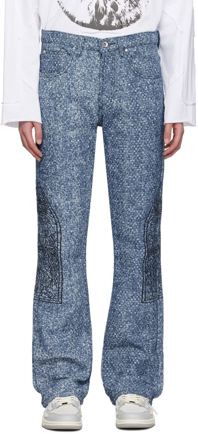 Jeans Who Decides War Trucker Embroidered Flared Jeans Sininen | 1121050010SS24