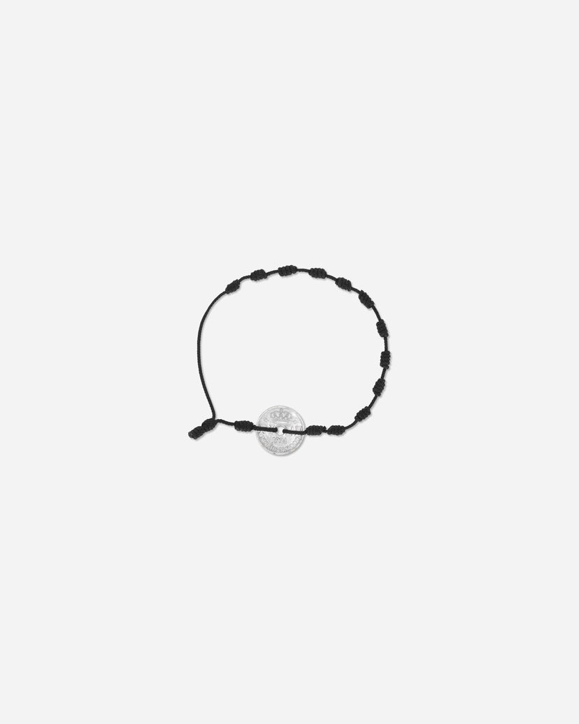 Rannerengas Neighborhood Cord Coin Bracelet Musta | 251MYNH-AC02 BK
