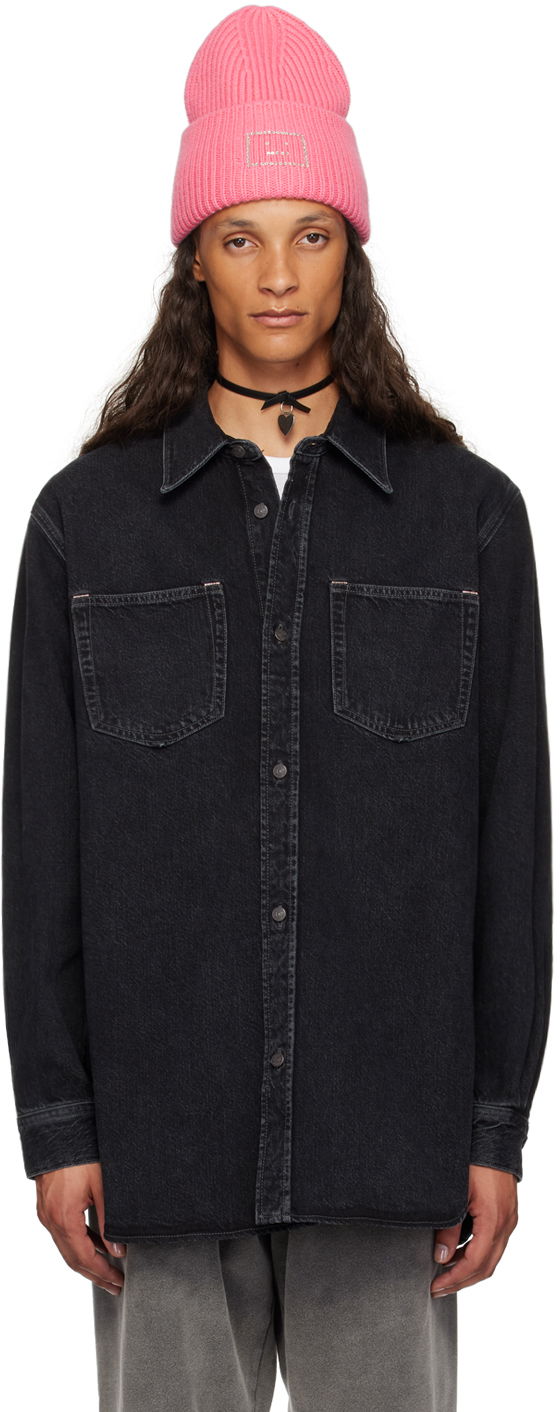 Paita Acne Studios Button-Up Denim Shirt Musta | CB0082-