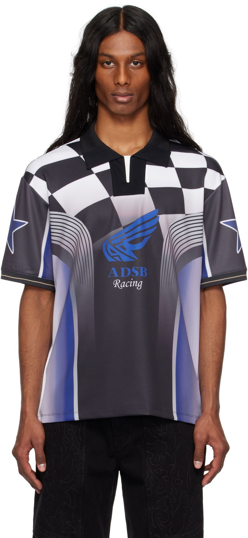 Jersey Andersson Bell Andersson Bell Checkerboard Racing Polo Musta | atb1298m