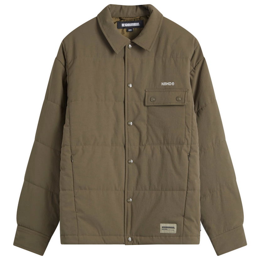 Puffer takki Neighborhood Padded Overshirt Vihreä | 242TSNH-SHM08-OLV