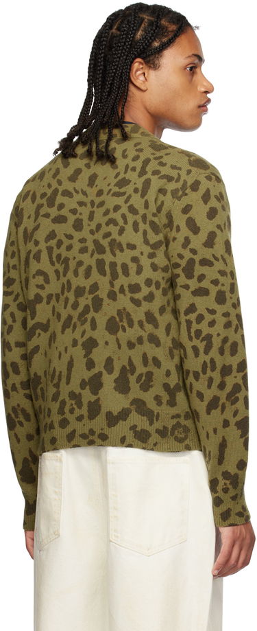 Villapaita We11done We11done Leopard Print Cardigan Vihreä | WD-KC3-23-622-U-KK, 2