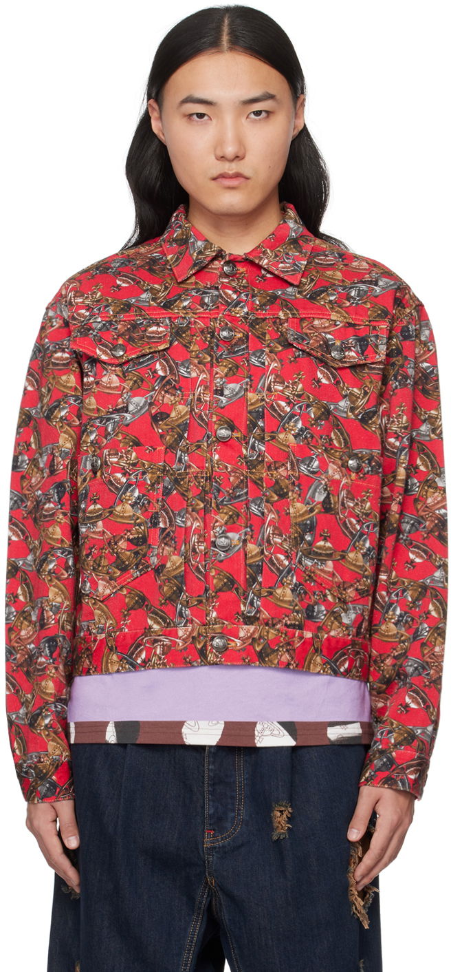 Takki Vivienne Westwood Marlene Denim Jacket Punainen | 2801000A-W00SD-