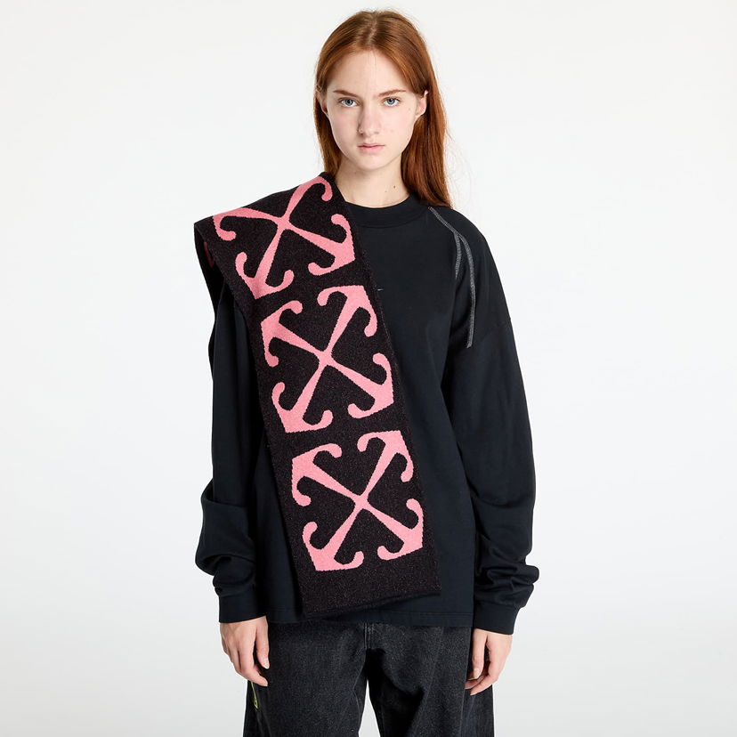 Huivi Off-White Off-White Kids Arrow Diag Scarf Musta | OGMA001F24KNI0021030