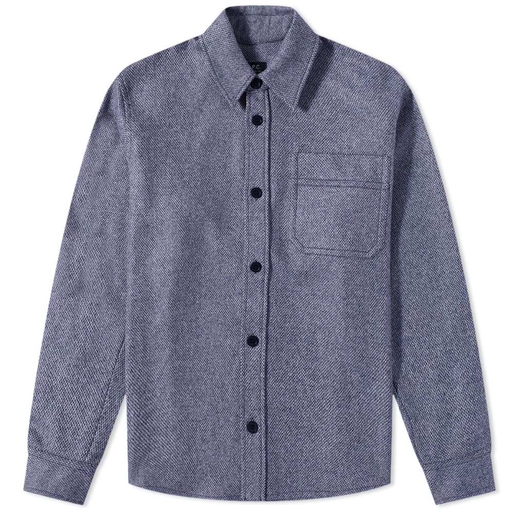 Paita A.P.C. Basile Recycled Woven Overshirt Tummansininen | WOAOP-H02709-DAR, 0