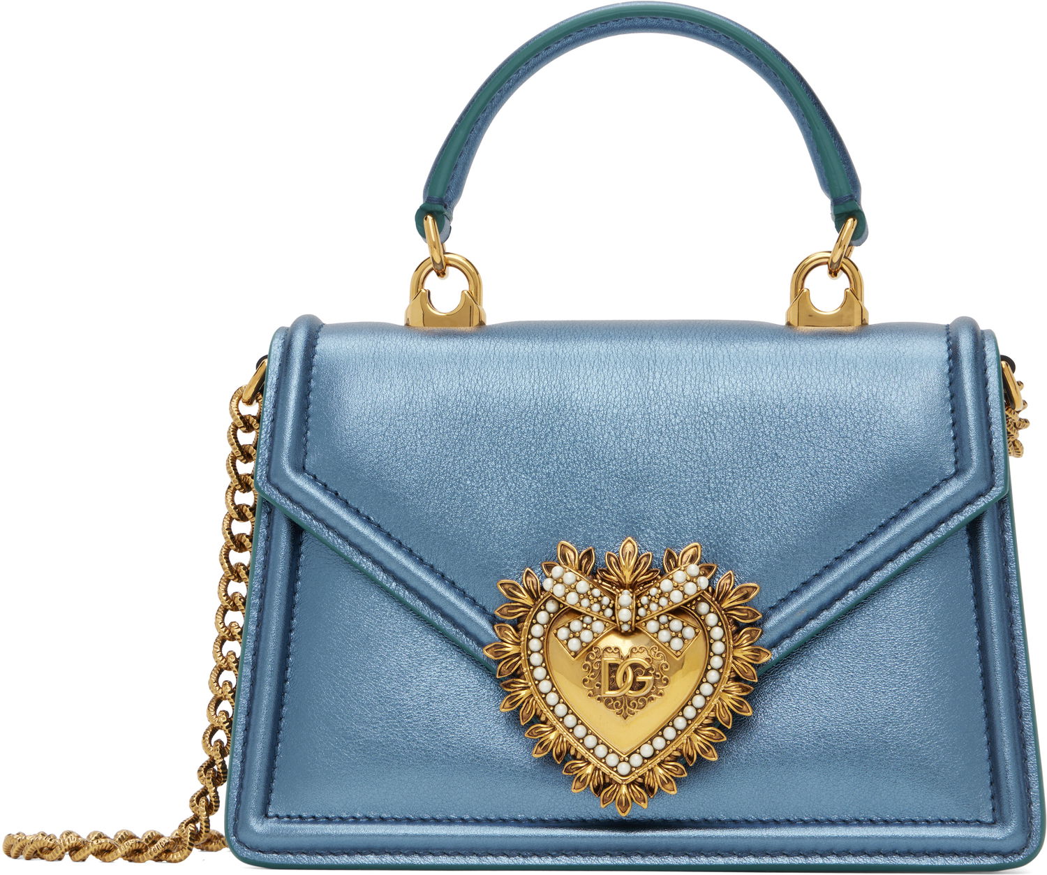 Käsilaukku Dolce & Gabbana Devotion Small Top Handle Bag Sininen | BB6711 AY812, 0