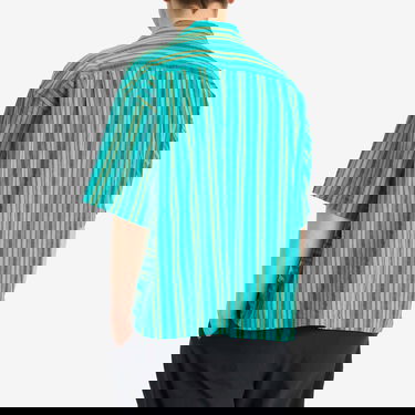 Paita BEAMS Men's Stripe Open Collar Shirt, Size Large Turkoosi | 1101-0564-803-73, 3