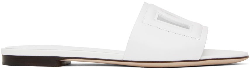 Tennarit ja kengät Dolce & Gabbana White 'DG' Cutout Slides Valkoinen | CQ0436 AY329, 0