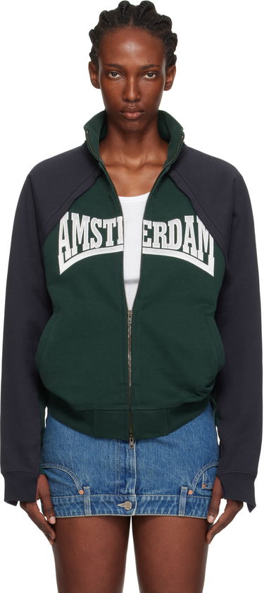 Huppari VETEMENTS Vetements 'Amsterdam' Patched Zip-Up Sweatshirt Tummansininen | UH76ZU760EN, 0