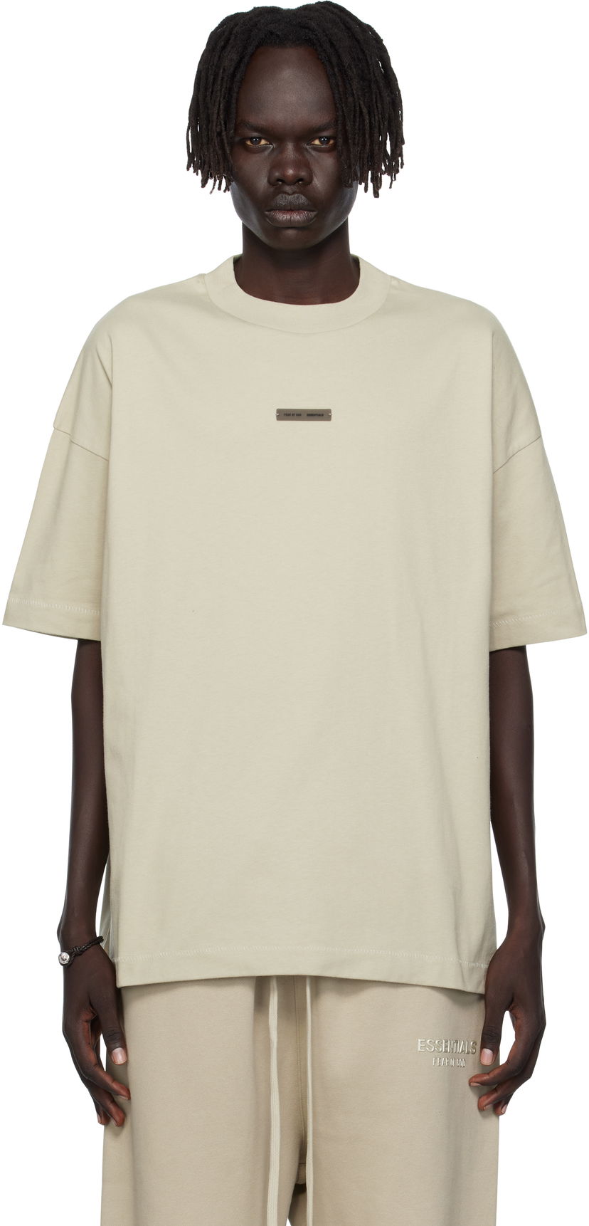 T-paita Fear of God ESSENTIALS Classic Fit T-Shirt Beige | 125SP254196F