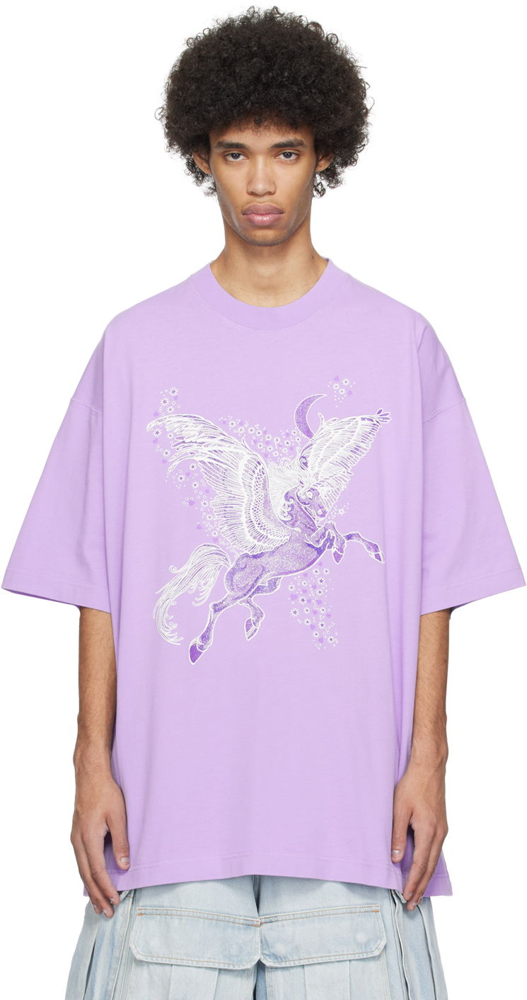 T-paita VETEMENTS Flying Unicorn T-Shirt Violetti | UE64TR755VV