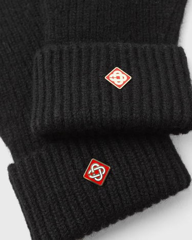 Käsineet Casablanca Ribbed Knit Gloves Musta | A-AW25-ACC-271-05, 3
