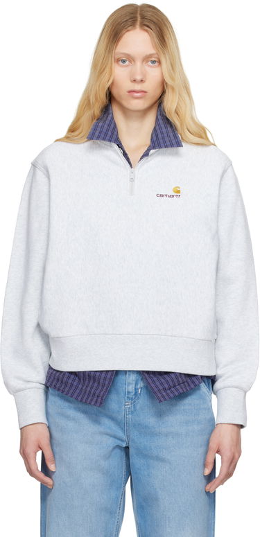 Villapaita Carhartt WIP Carhartt WIP American Script High Neck Sweatshirt Harmaa | I033827 482XX, 0