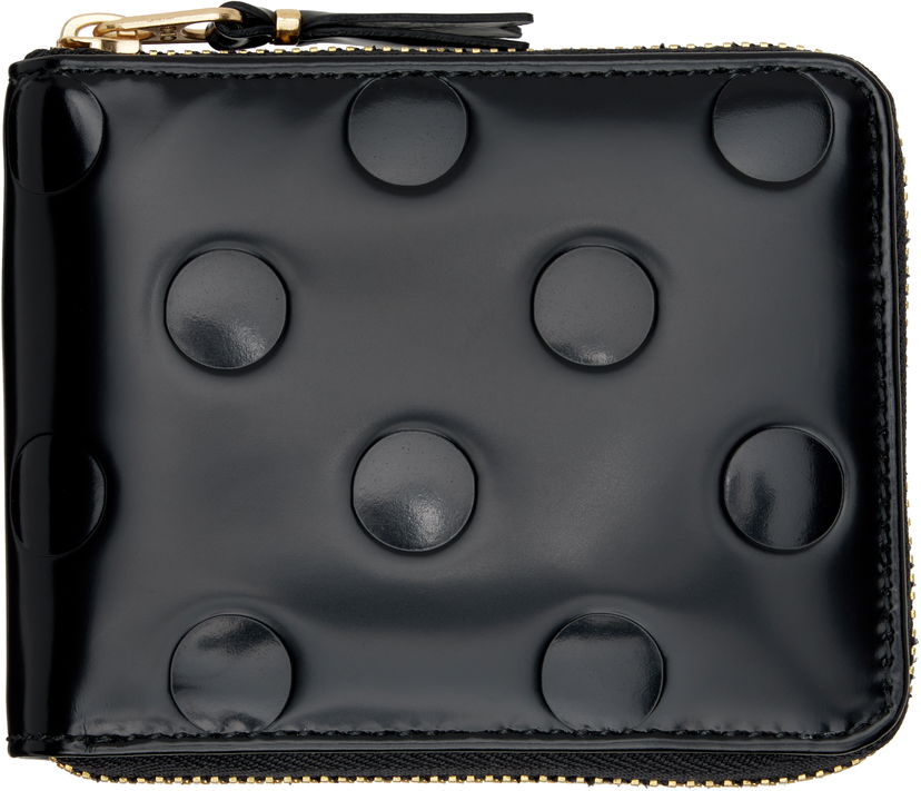 Lompakko Comme des Garçons Dots Embossed Leather Zip Wallet Musta | SA7100NE