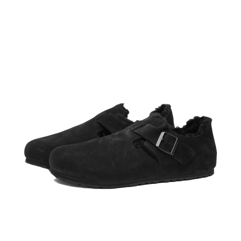 Tennarit ja kengät Birkenstock London Shearling Black Suede Musta | 1014960