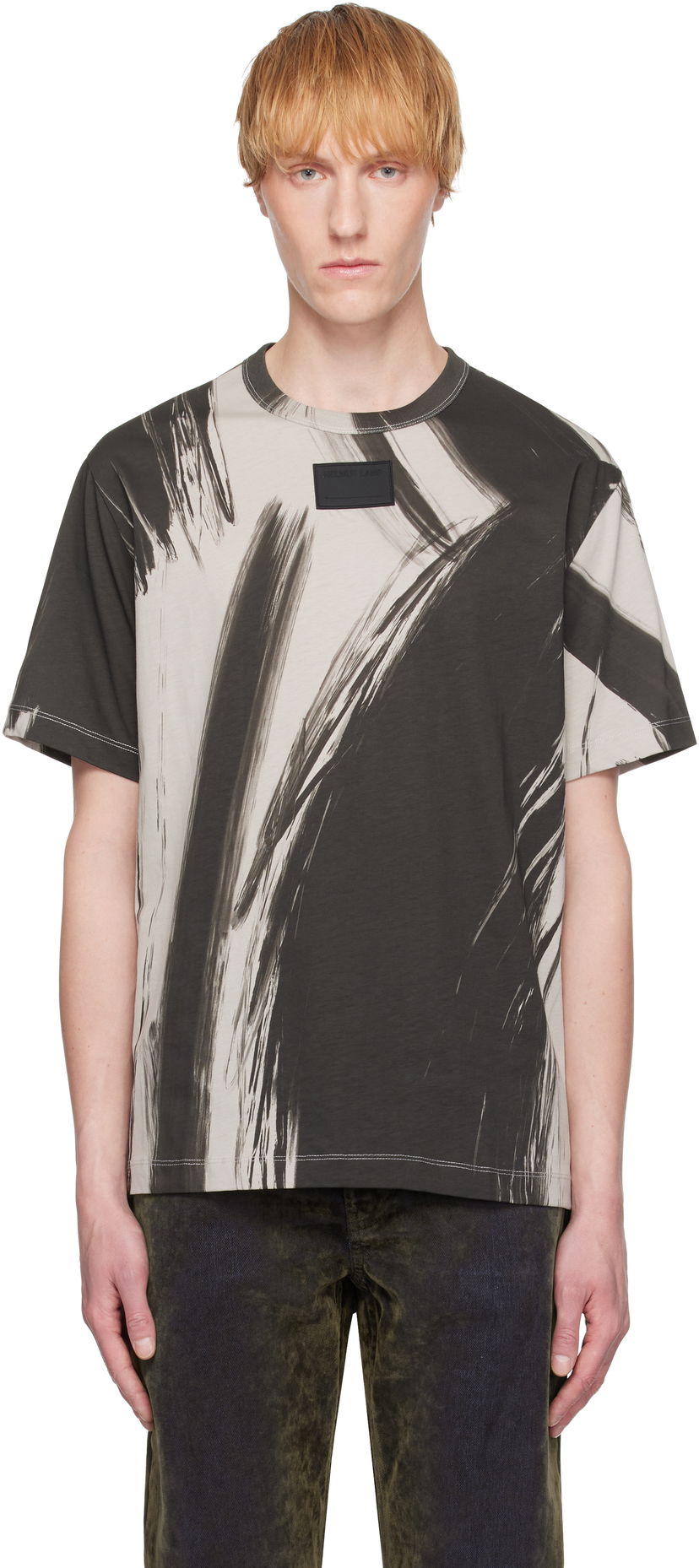 T-paita Helmut Lang Helmut Lang Feather Print T-Shirt Harmaa | P02HM505