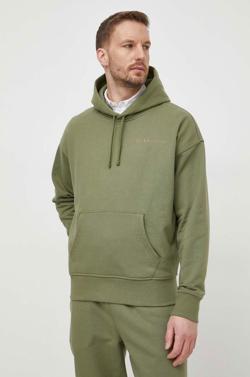 Huppari Polo by Ralph Lauren Logo-Print Hooded Sweatshirt Vihreä | 710917904