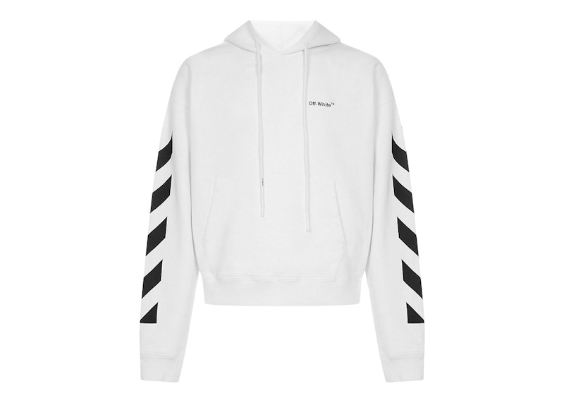 Huppari Off-White Diagonal Helvetica Oversized Hoodie Valkoinen | OMBB037C99FLE0010110