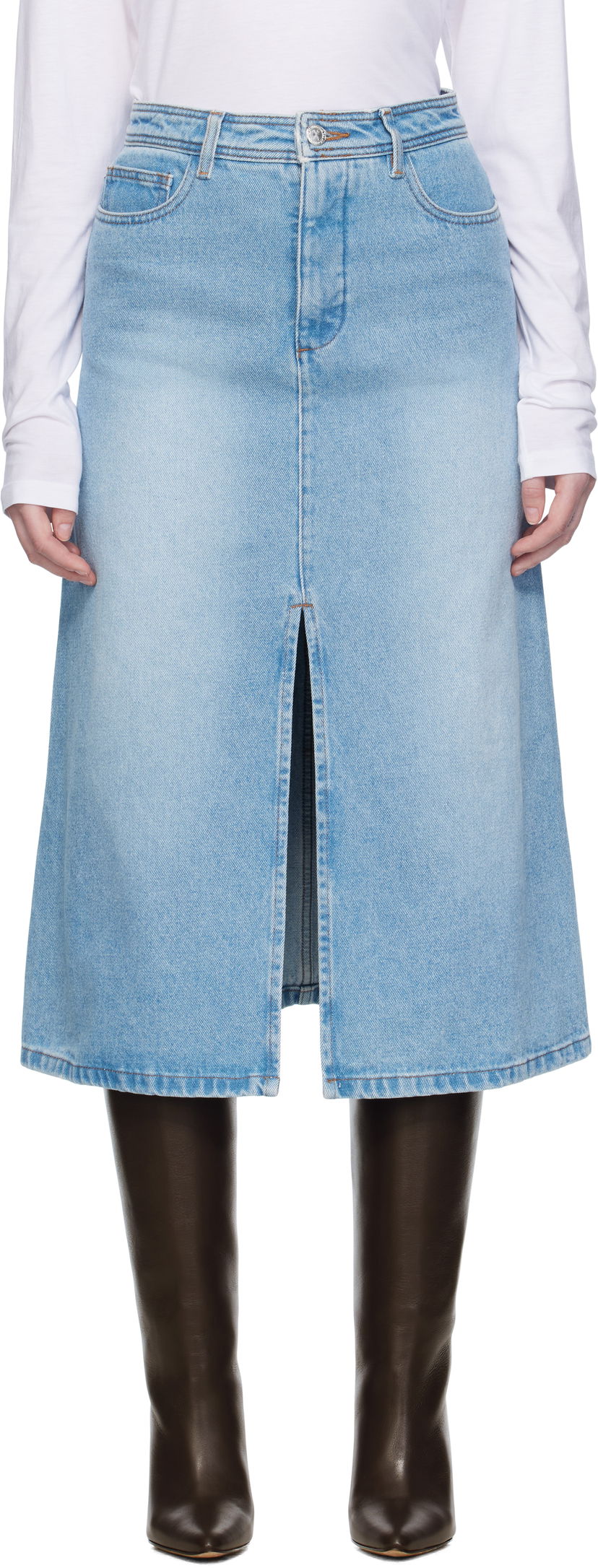 Hame A.P.C. A.P.C. Georgia Denim Midi Skirt Sininen | COHIC-F06423