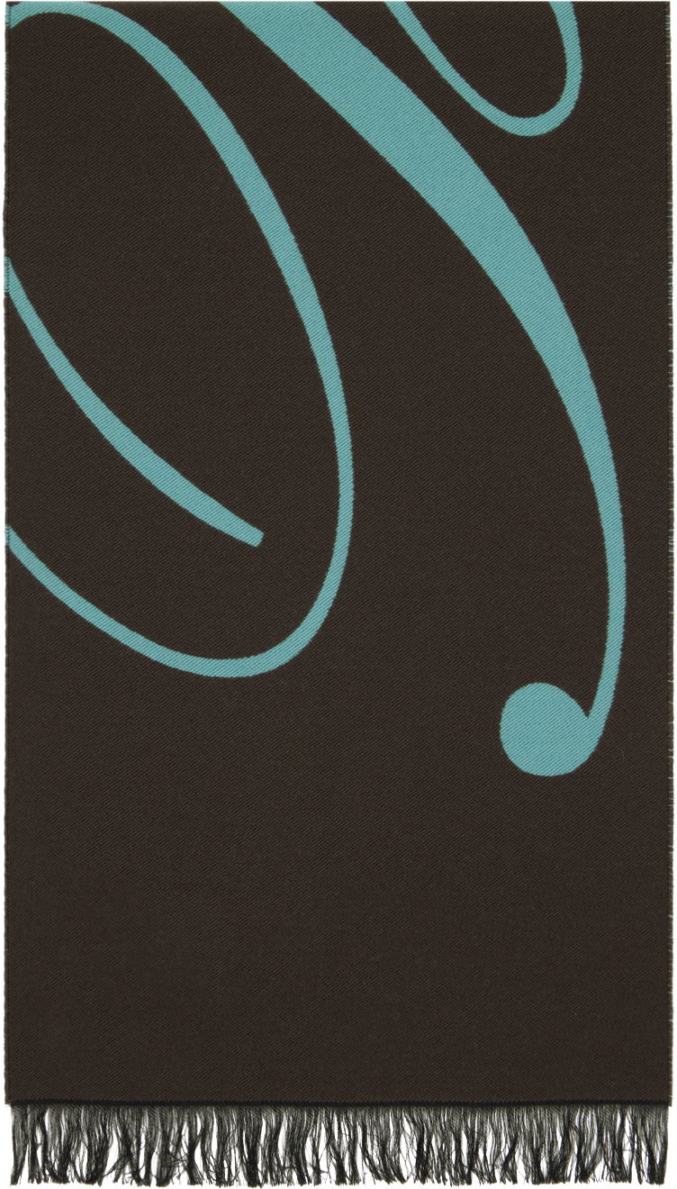 Huivi Burberry Logo Wool Silk Scarf Gray / Blue Harmaa | 8079175