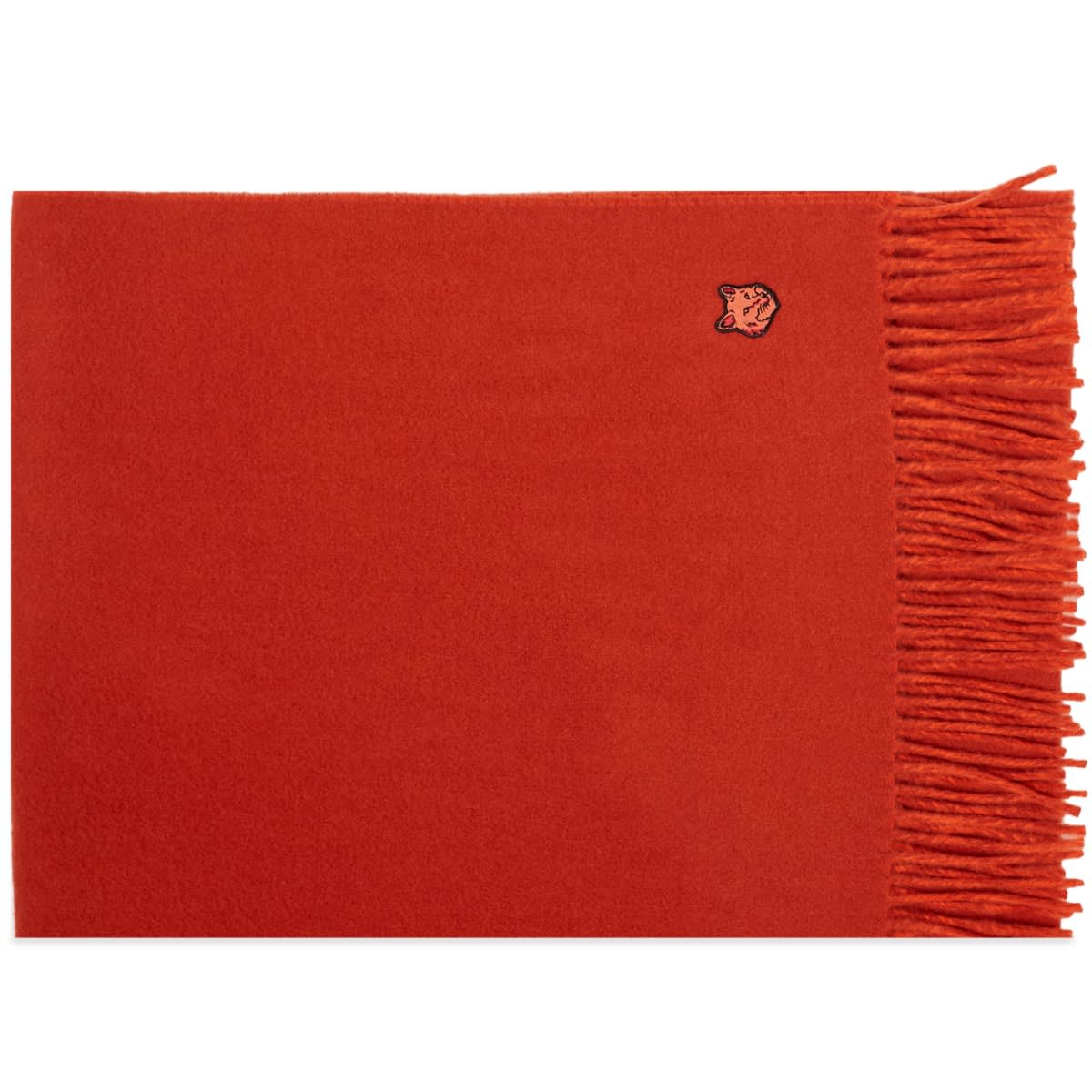 Huivi MAISON KITSUNÉ Fox Head Patch Wool Scarf Punainen | LM06201WA0018-M669, 0