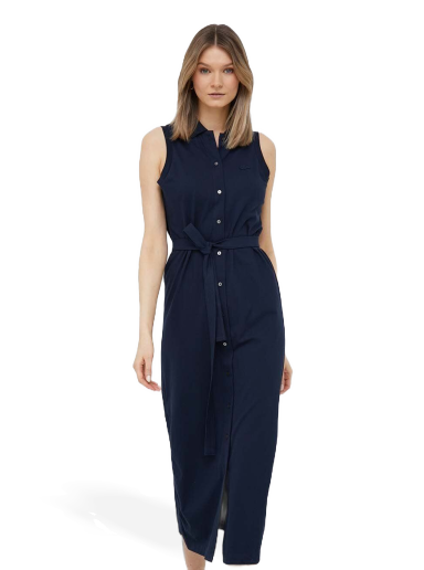 Mekko Lacoste Stretch Cotton Piqué Polo Dress Tummansininen | EF1107