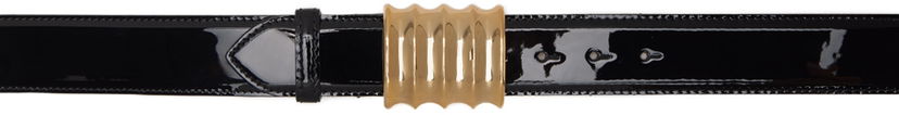 Vyöt Khaite 'The Medium Julius' Patent Leather Wavy Buckle Belt Musta | 9996-764