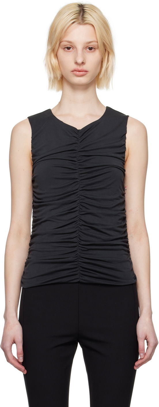 Tankkitoppi rag & bone Christy Ruched Tank Top Musta | WAC23PT024CR24
