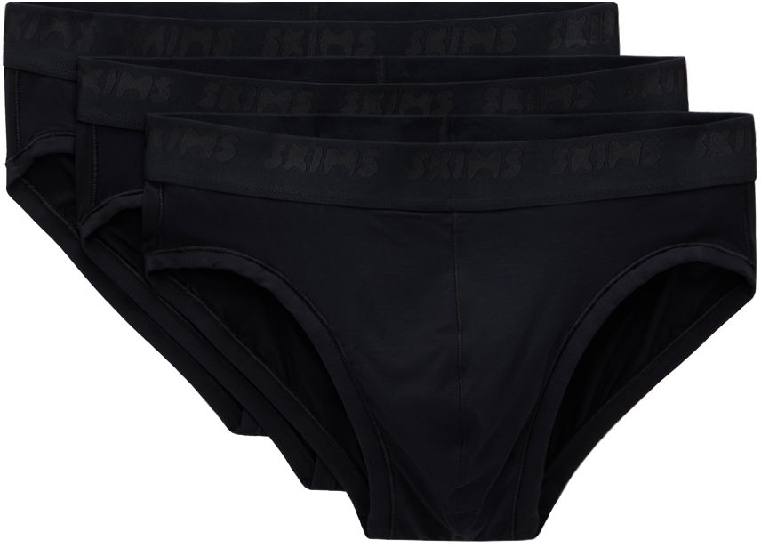 Pikkuhousut SKIMS SKIMS Stretch Briefs, Three-Pack Musta | BO-BRF-5629M, 0