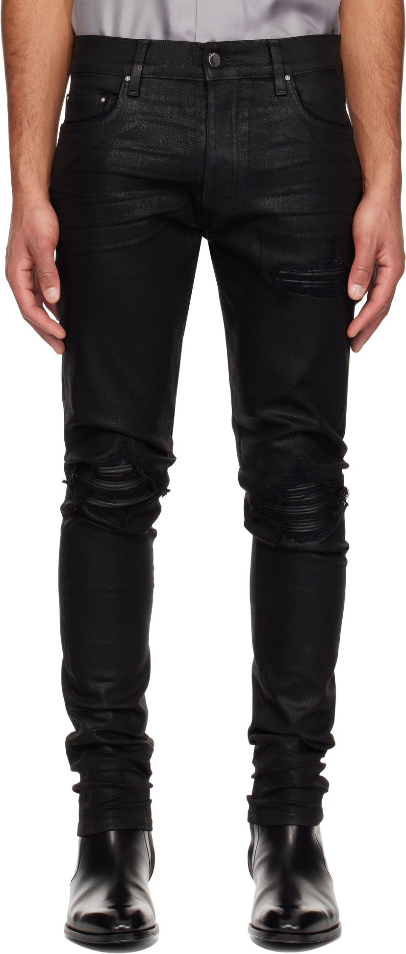 Jeans AMIRI AMIRI MX1 Waxed Denim Jeans Musta | AMDNSY1113