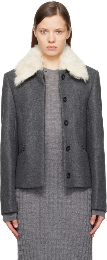 Takki TOTEME TOTEME Shearling Collar Jacket Harmaa | 251-WRO0164-FB0005, 0