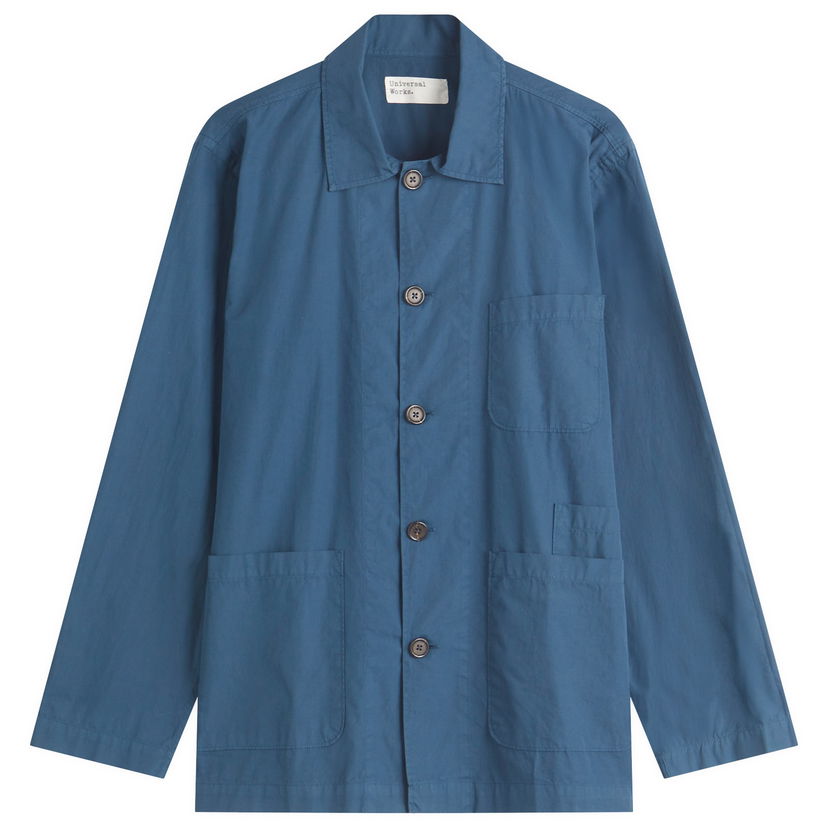 Paita Universal Works Bakers Poplin Overshirt, Size Large Sininen | 32678-NVY
