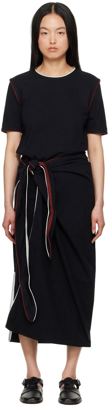 Mekko LEMAIRE Lemaire Wrap Midi Dress Musta | DR1044 LJ1010