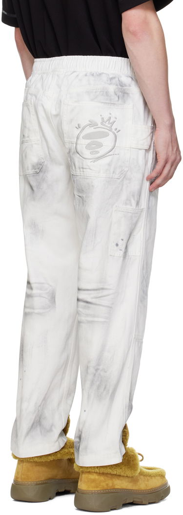 Cargo housut AAPE by A Bathing Ape AAPE by A Bathing Ape Embroidered-Logo Painter Pants Valkoinen | AAPPTMA682XAMWHB, 2