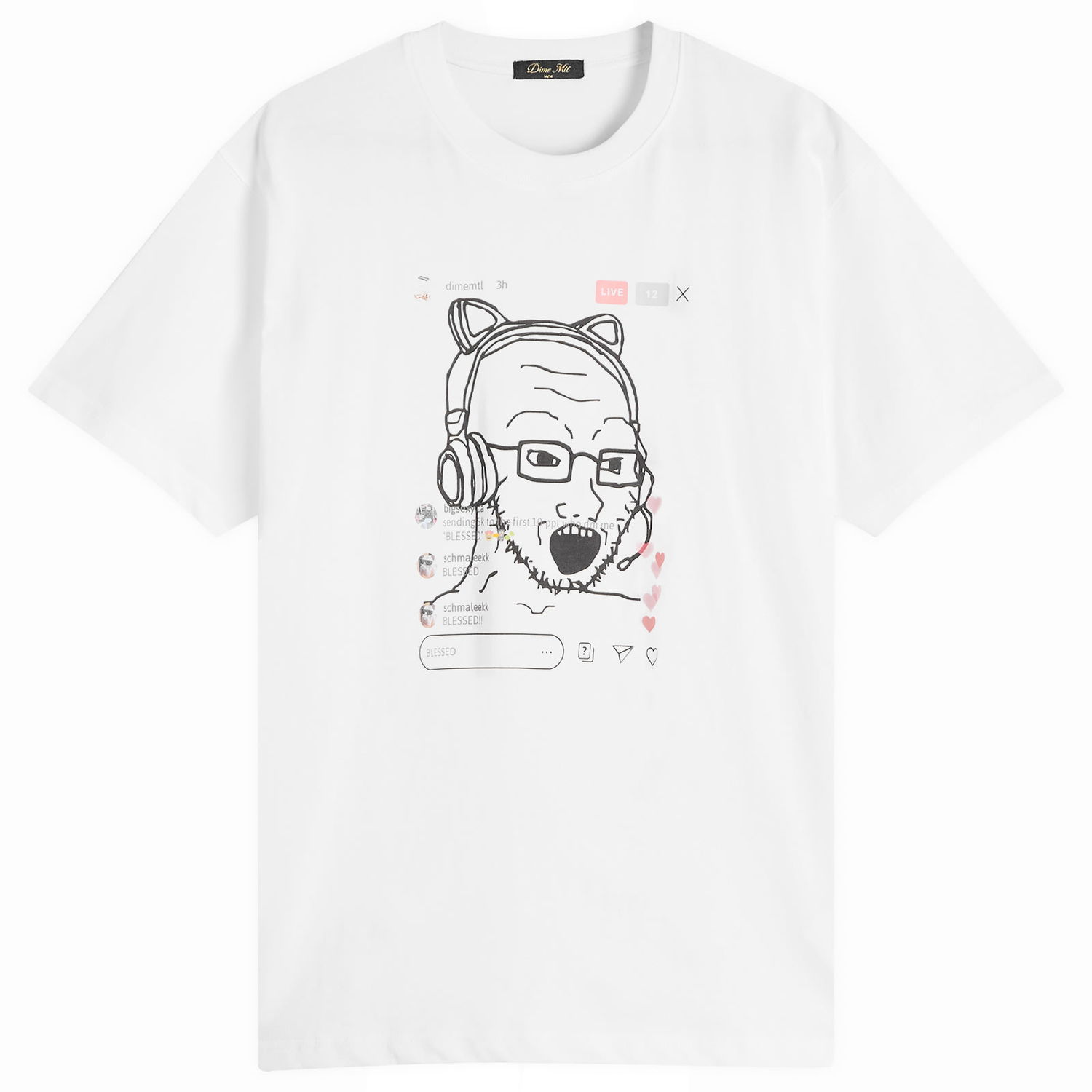 T-paita Dime Dime Live Graphic T-Shirt, Size Large Valkoinen | DIMEFA2566WHT, 1