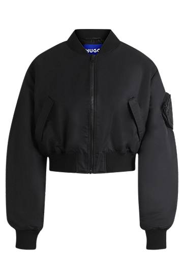 Bomber-takki BOSS HUGO Water-Repellent Bomber Jacket with Pocket Musta | 50542360
