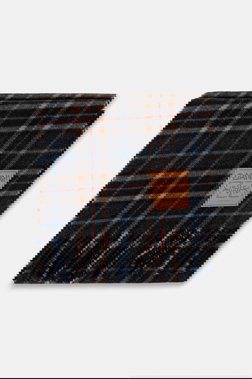Huivi GANNI Double Face Wool Check Scarf Monivärinen | A6933, 1