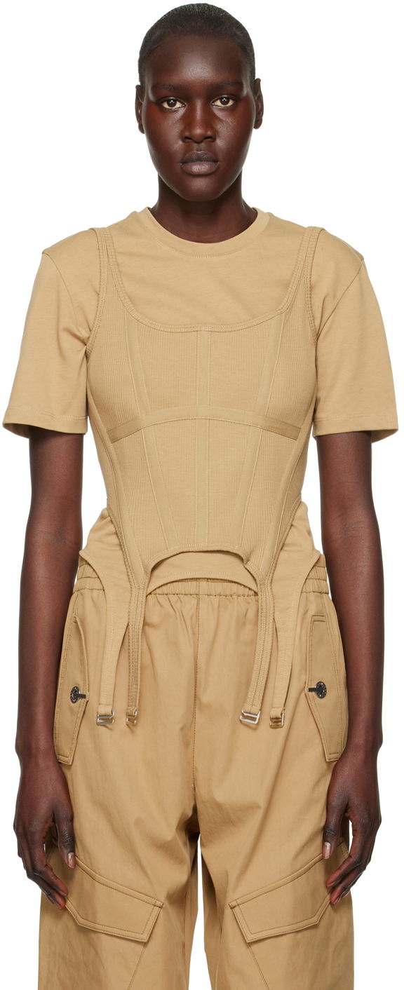 Tankkitoppi Dion Lee Combat Corset Tank Top Beige | C3095R23