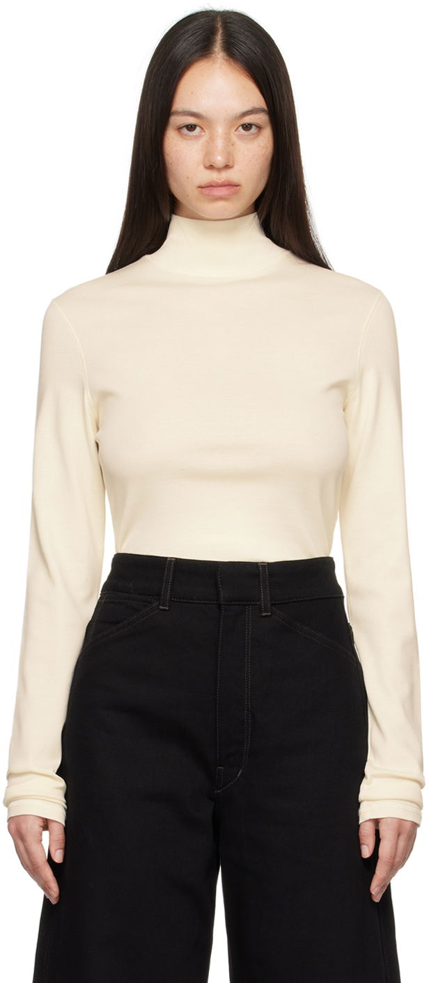 Villapaita LEMAIRE Lemaire Ribbed Turtleneck Top Beige | TO1148 LJ1016
