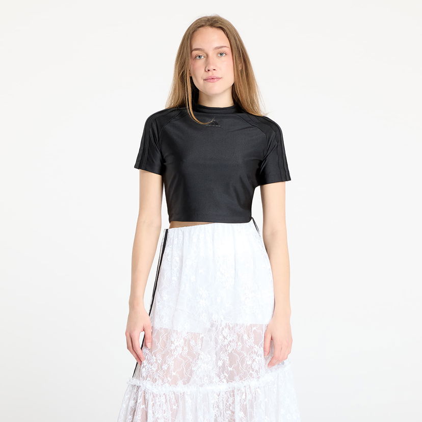 Crop top adidas Originals Teamgeist Adicolor Cropped T-Shirt Musta | JZ8278