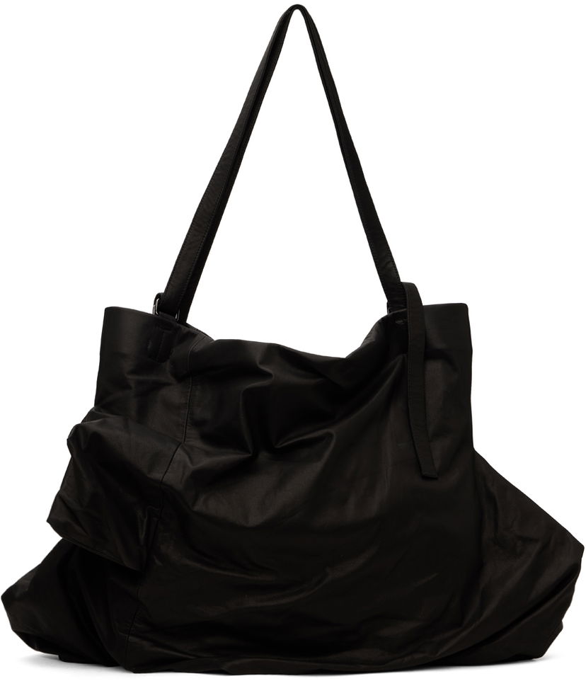Kangaskassi Yohji Yamamoto Unevenness Leather Tote Bag Musta | DA-I72-798