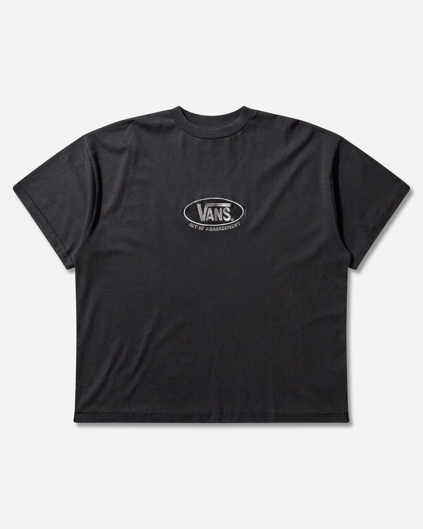 T-paita Vans Act of Disagreement Oval Logo Washed T-Shirt Musta | VN000TR3EMQ1