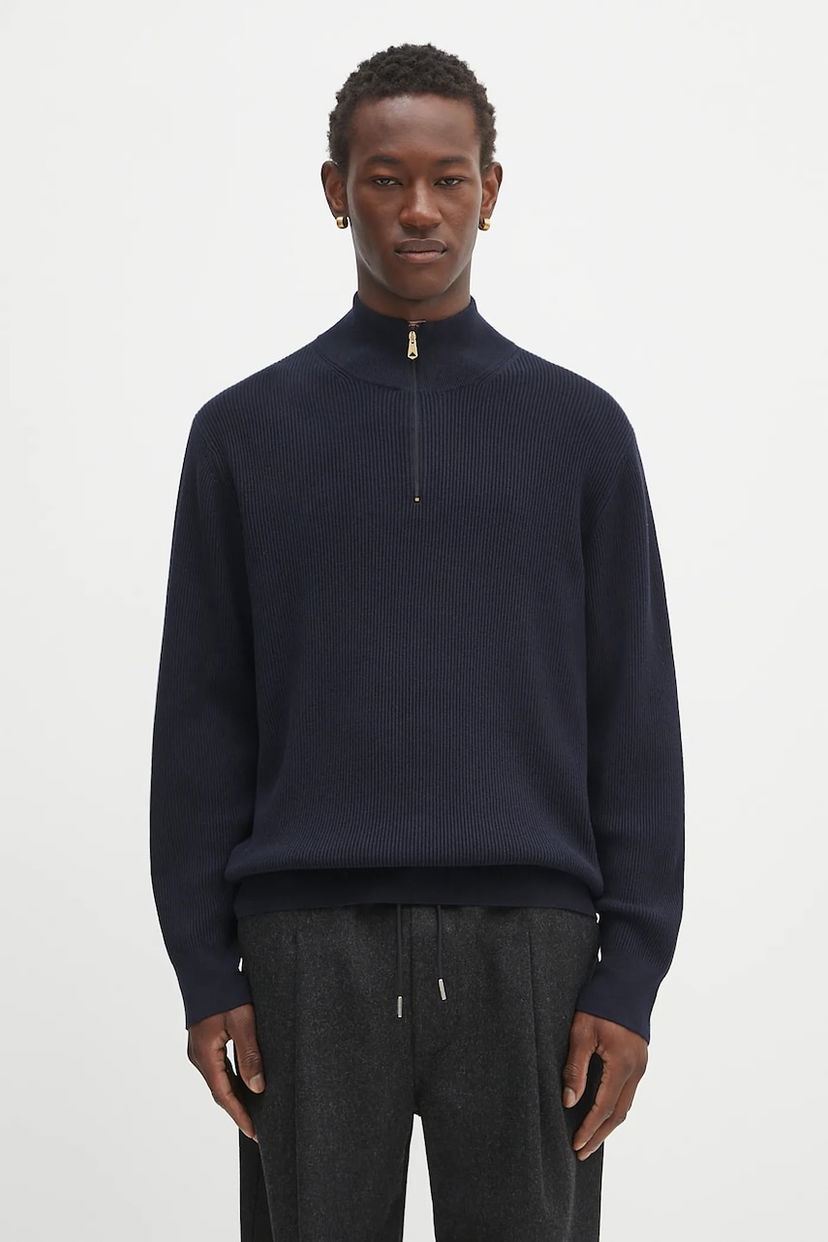 Villapaita Paul Smith Paul Smith Half Zip Knit Sweater Tummansininen | M1R.534Z.T02763