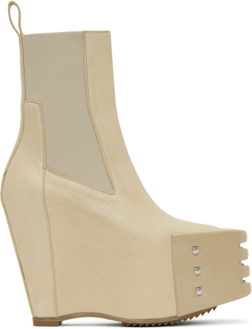 Vaatteet Rick Owens Rick Owens Hollywood Grilled Wedge Beatle Chelsea Boots Beige | RP01E7848 LBHGR