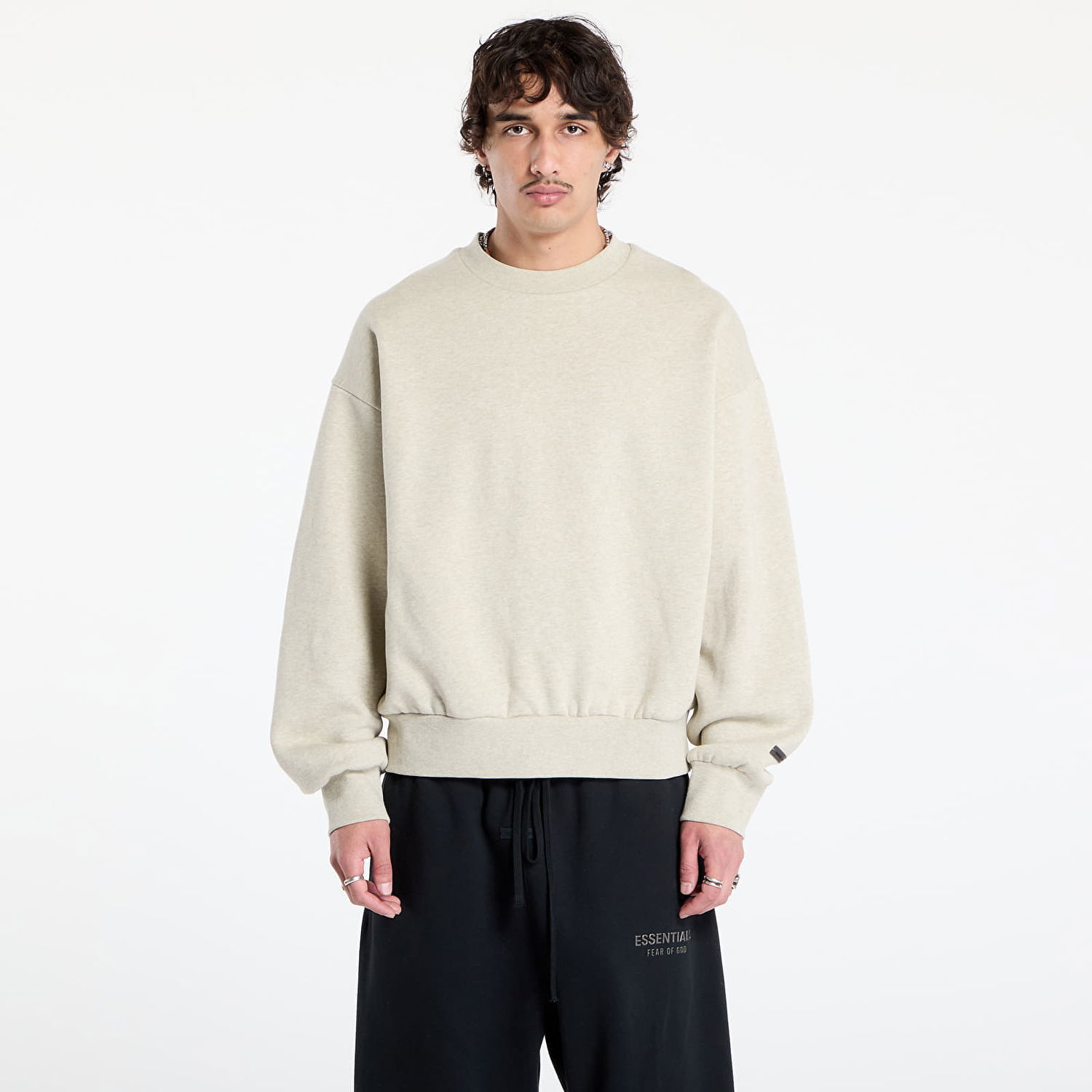 Huppari Fear of God Fear of God Essentials Classic Fit Fleece Crewneck Sweatshirt Beige | 192SP252042F-969, 0